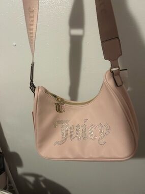 Juicy Couture Pale Pink Crystal Logo Shoulder Bag